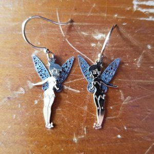 Tinkerbell Gold and Silver Tone Earrings - Lots of movement